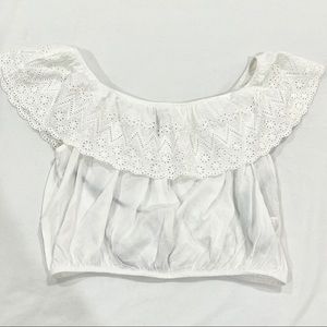 Forever 21 White Off the Shoulder crop top